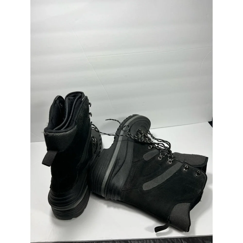 Ranger Mens Duck Boots Black Textile Lace Up Thermolite Insulated Mid-calf 9
